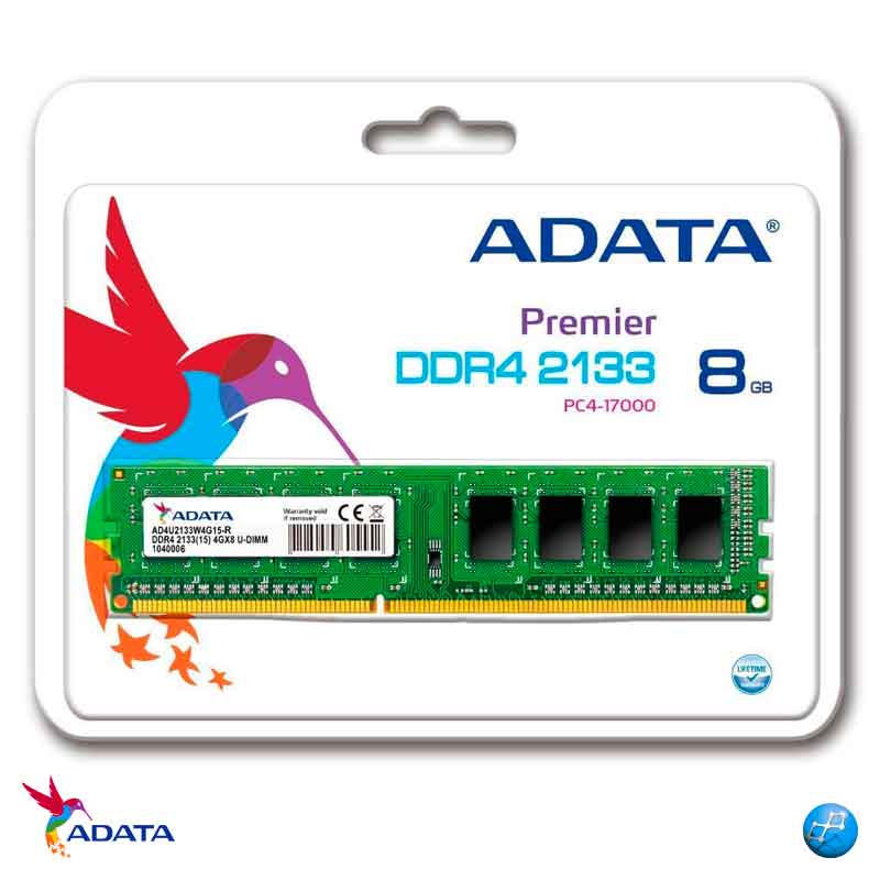 ADATA 8GB DDR4 PC | Memoria Ram 1X8 AD4U2133W8G15-S