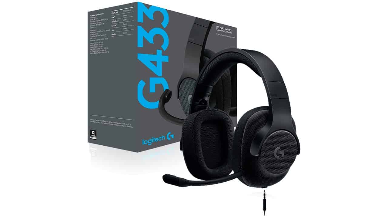Logitech Auriculares con cable para juegos G433, sonido envolvente