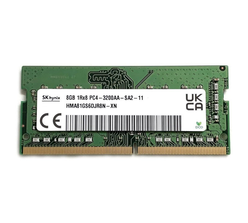 thumbnail image 2 of SK Hynix 8GB DDR4 SO-DIMM RAM – 3200MHz, PC4-25600, 1Rx8 – HMA81GS6CJR8N-XN 2 of 2